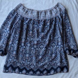 B-Design XL Blue Floral Top